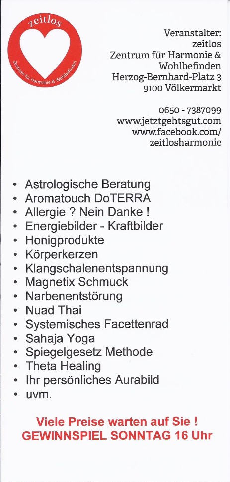 Spirit Energetik und Gesundheitsmesse St. Kanzian Folder 2 Spirit Energetik und Gesundheitsmesse St. Kanzian