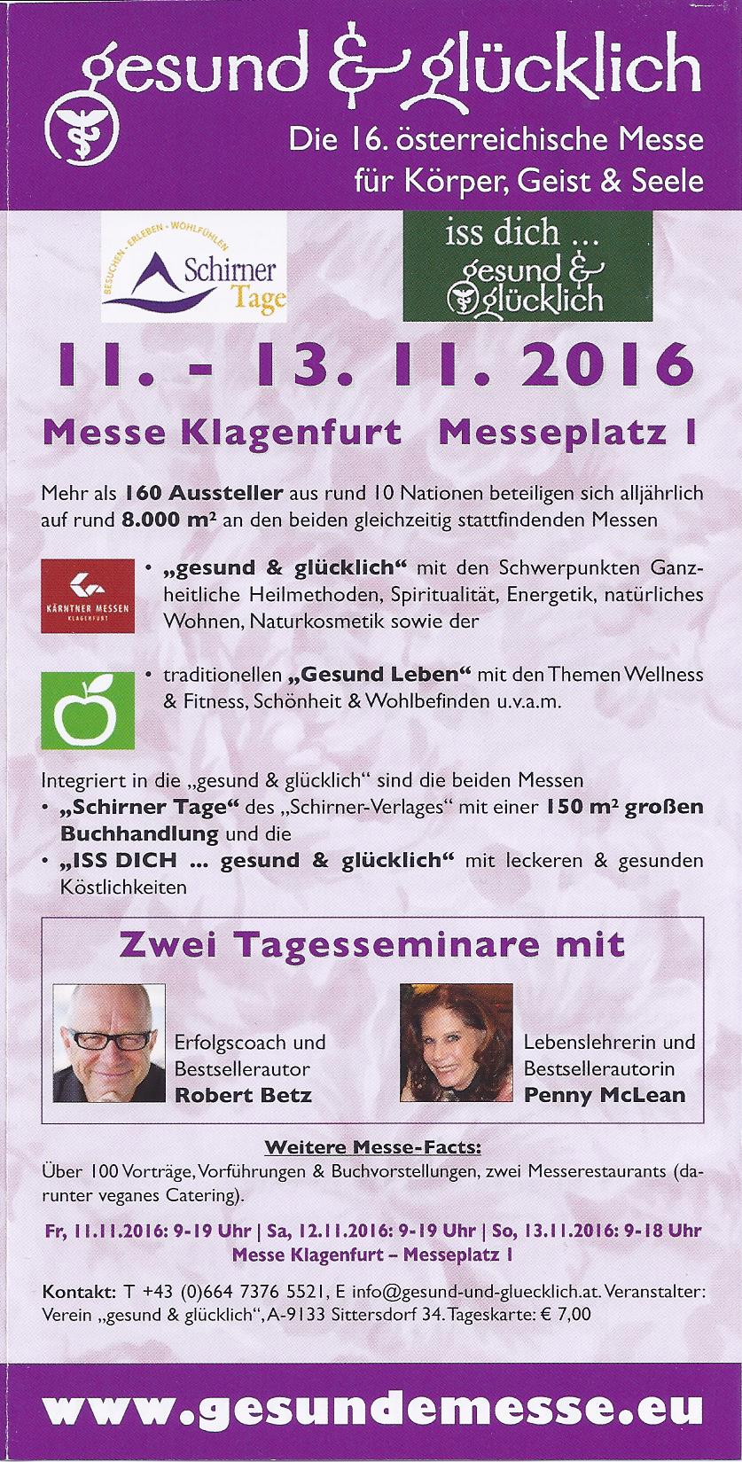 Gesund und Glüklich, Messe Klagenfurt, Folder