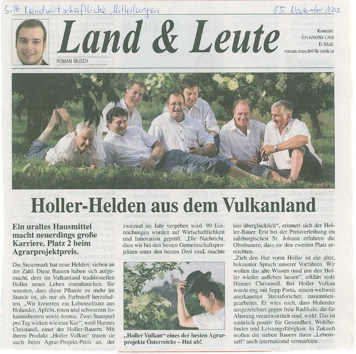 Artikel - Agrarprojektpreis - Holler-Helden aus dem Vulkanland
