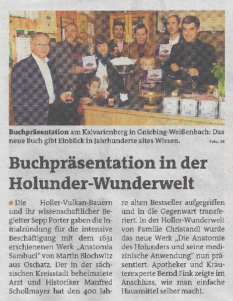 Artikel - Buchpräsentation in der Holunder-Wunderwelt